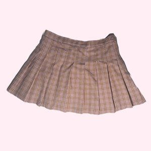 Aerie Pink Plaid Preppy Skirt